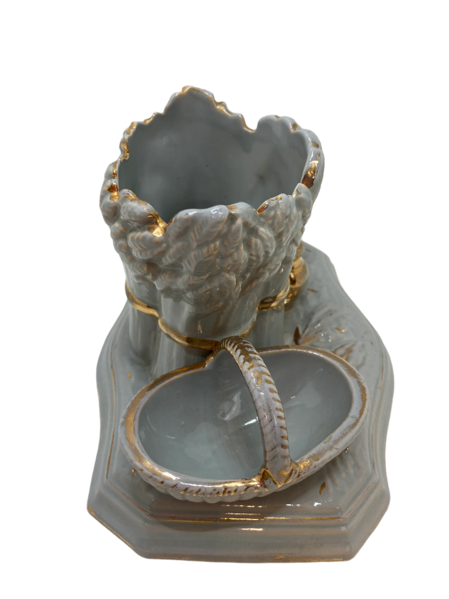 Rare Vintage Ceramic Piece/Planter – Star of David & Wheat Motif