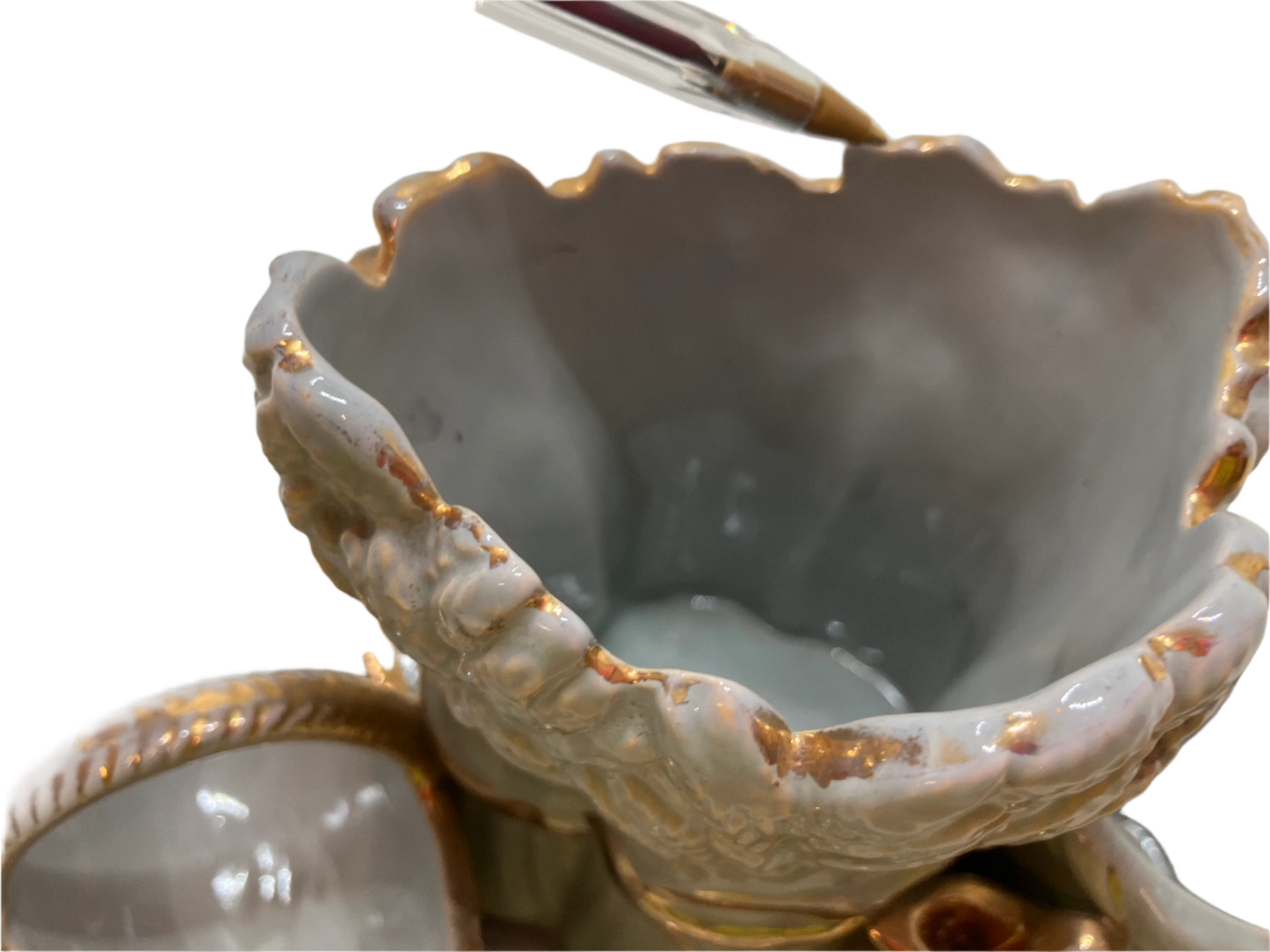 Rare Vintage Ceramic Piece/Planter – Star of David & Wheat Motif