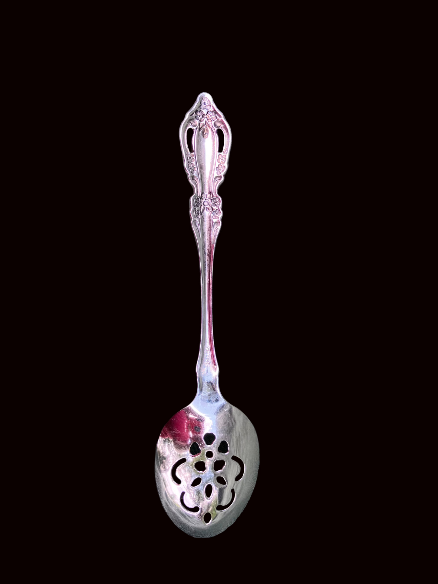 Vintage Oneida Slotted Serving Spoon -  Monte Carlo Pattern