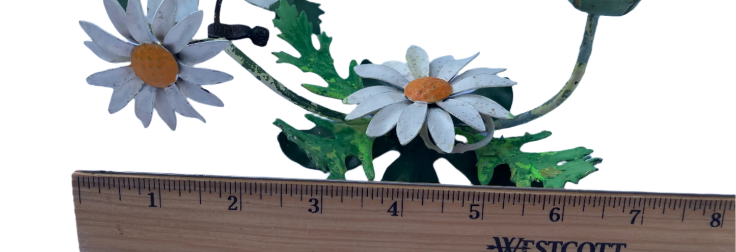 Rare Vintage Mid Century Italian Tole Daisy Candle Holders – Set of 3