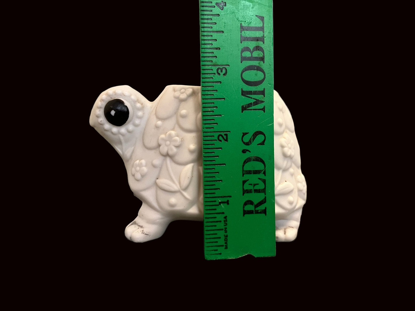 Vintage Ceramic Turtle Planter – Mid Century White and Black