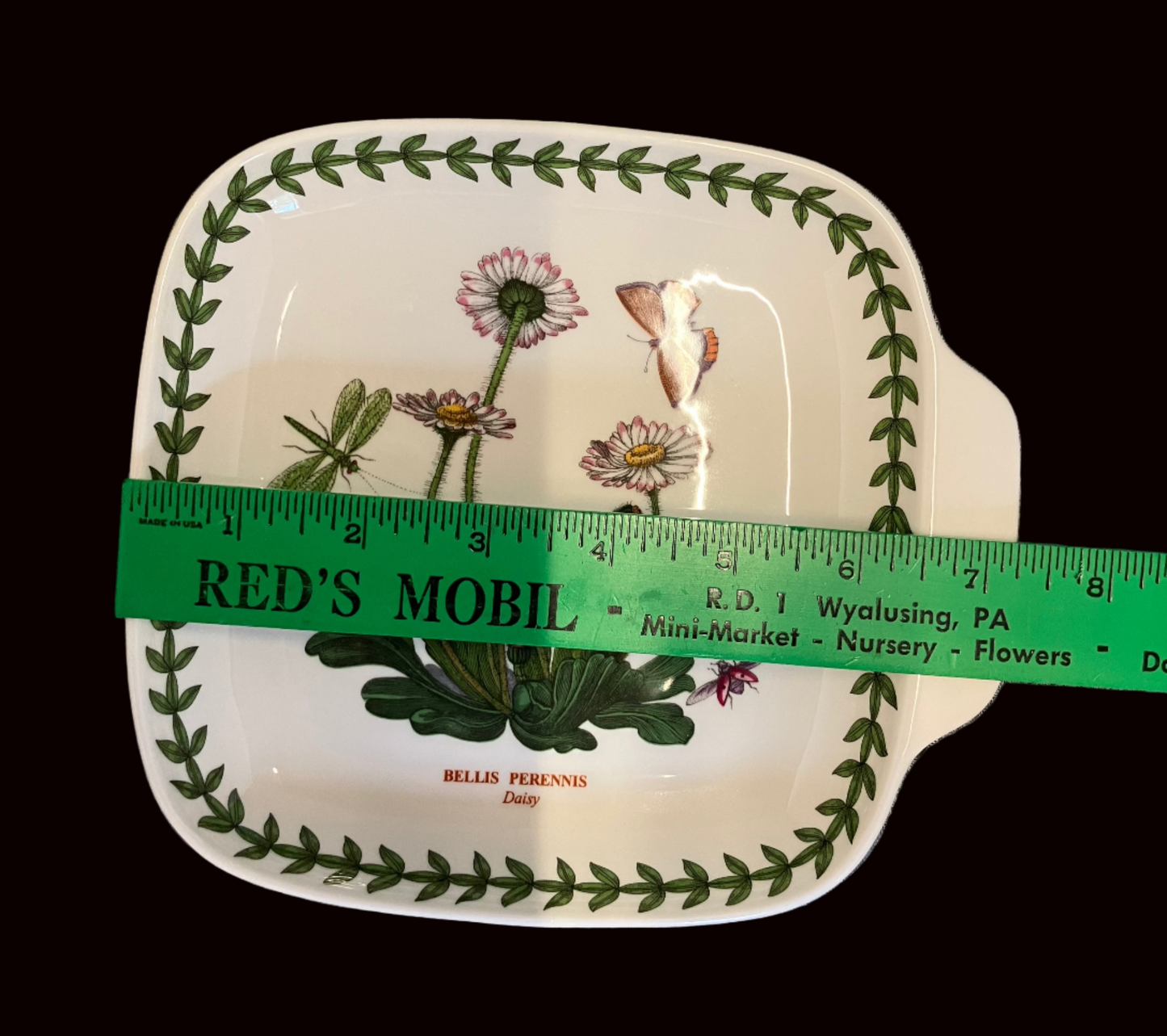 Vintage Portmeirion Botanic Garden Canapé Dishes – Set of 2- Cyclamen & Daisy