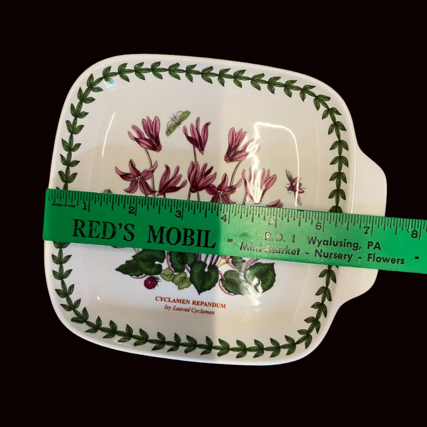 Vintage Portmeirion Botanic Garden Canapé Dishes – Set of 2- Cyclamen & Daisy