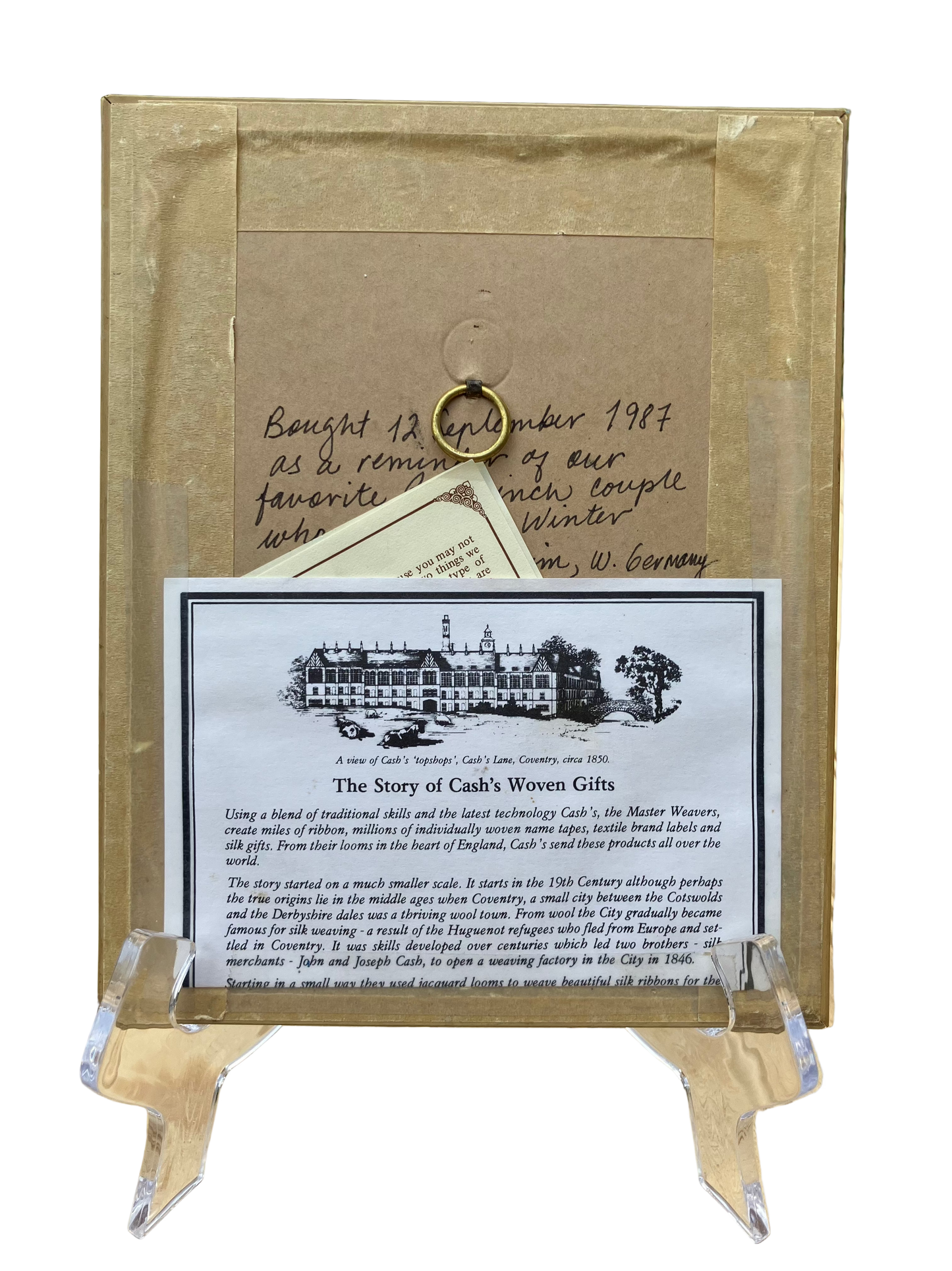 Vintage Cash’s Woven Silk Picture – Bullfinch on Floral Branch