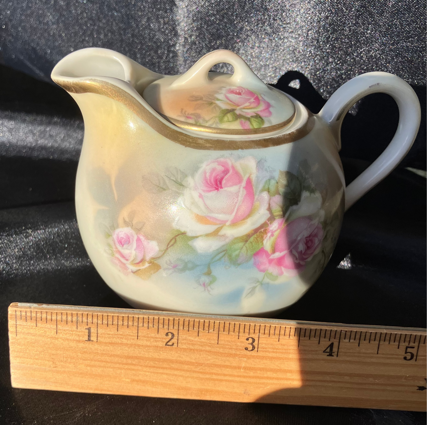 Antique Bavaria Handpainted Covered Creamer  - PSAG Crown Mark