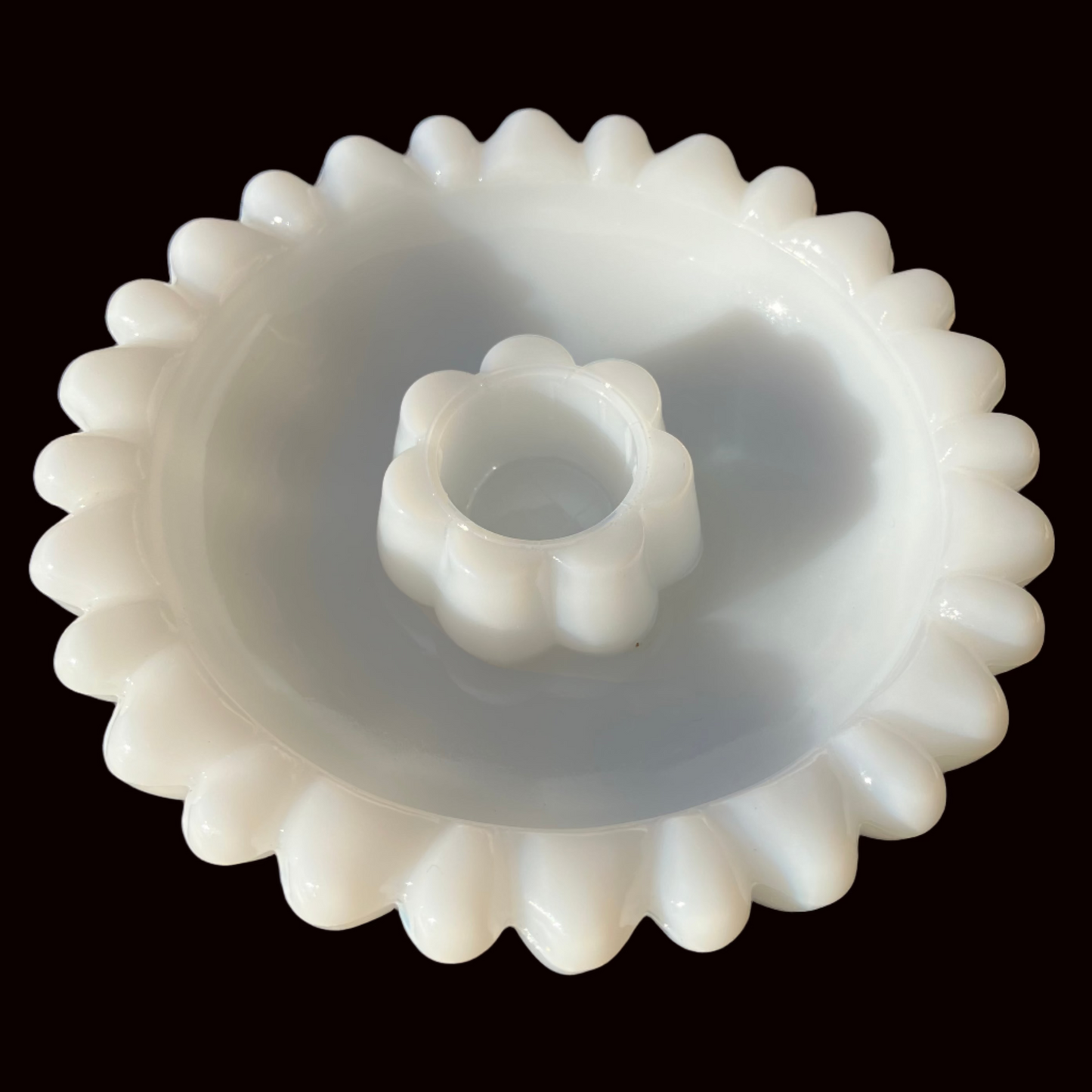 Hazel Atlas Milk Glass Candle Holders – Set of 2 Daisy Sunflower Design