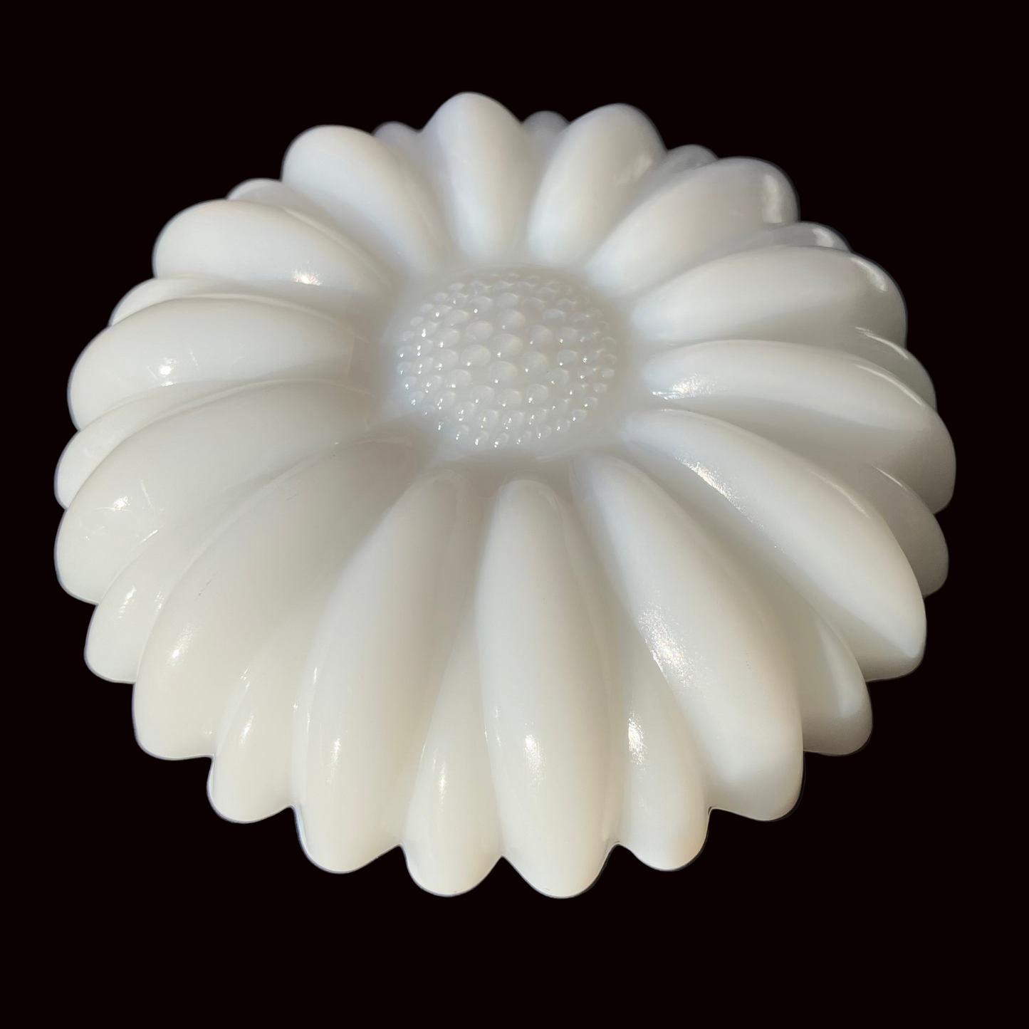 Hazel Atlas Milk Glass Candle Holders – Set of 2 Daisy Sunflower Design