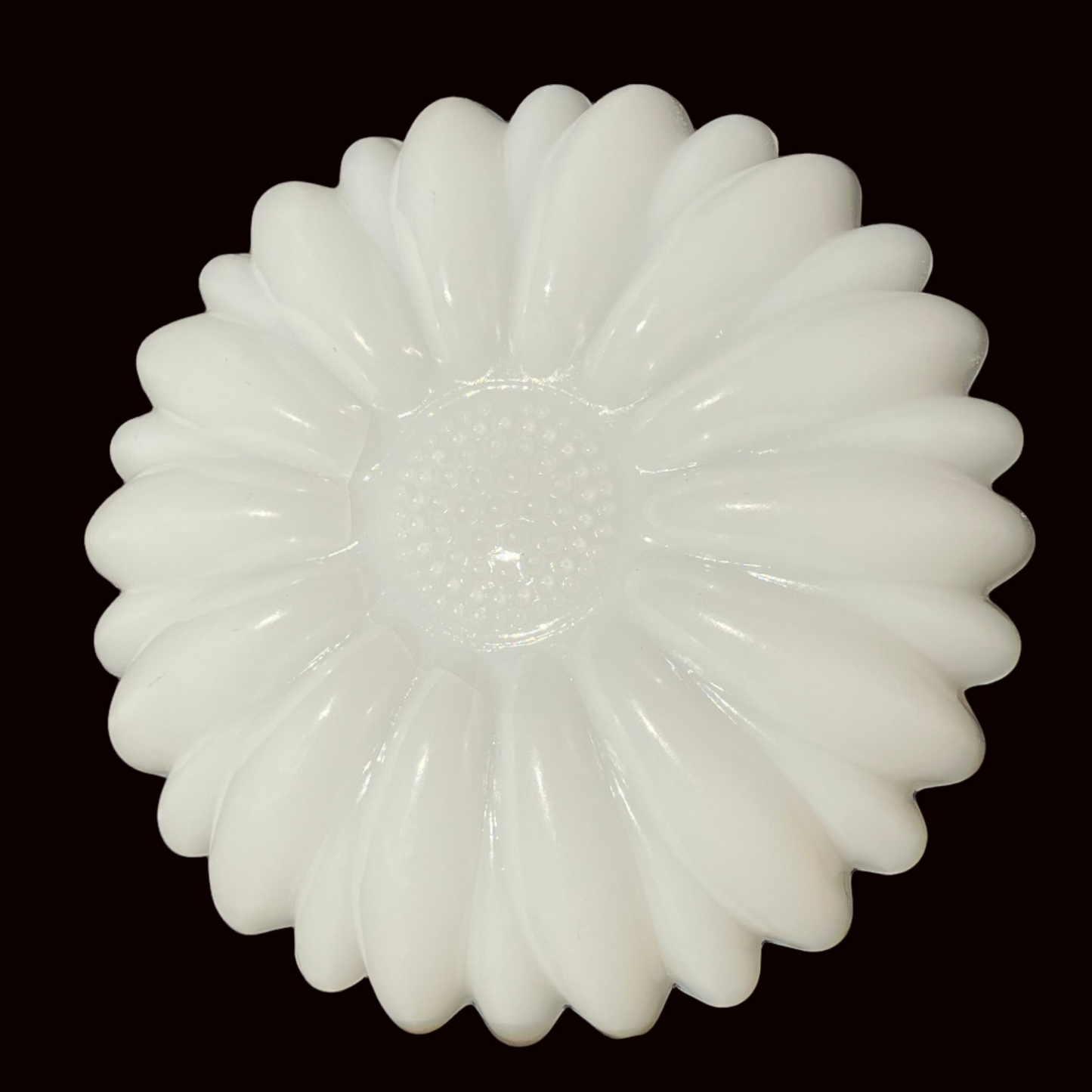 Hazel Atlas Milk Glass Candle Holders – Set of 2 Daisy Sunflower Design