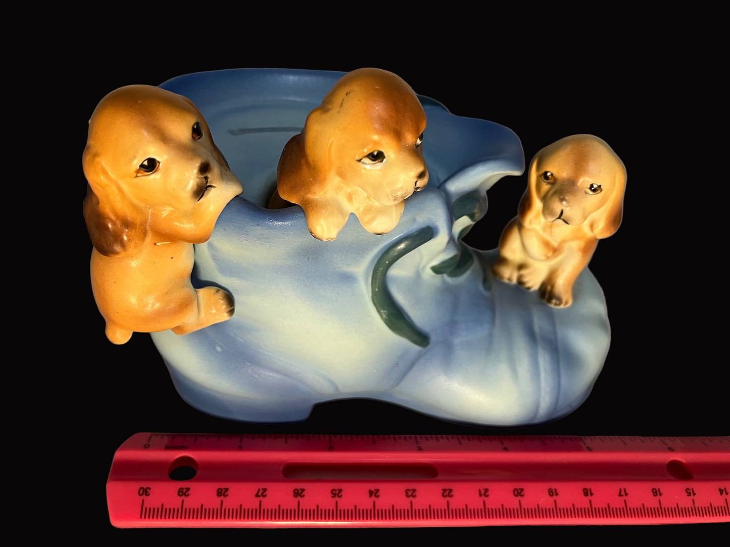 Vintage Mid-Century Ceramic Puppy in Shoe Bank