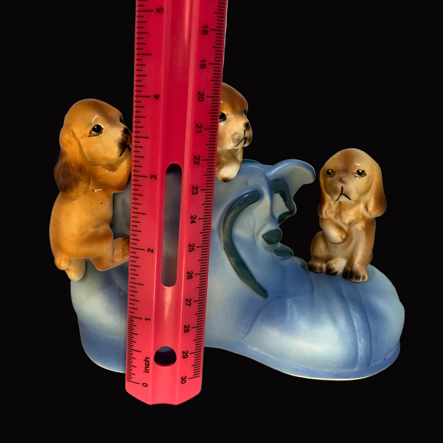 Vintage Mid-Century Ceramic Puppy in Shoe Bank