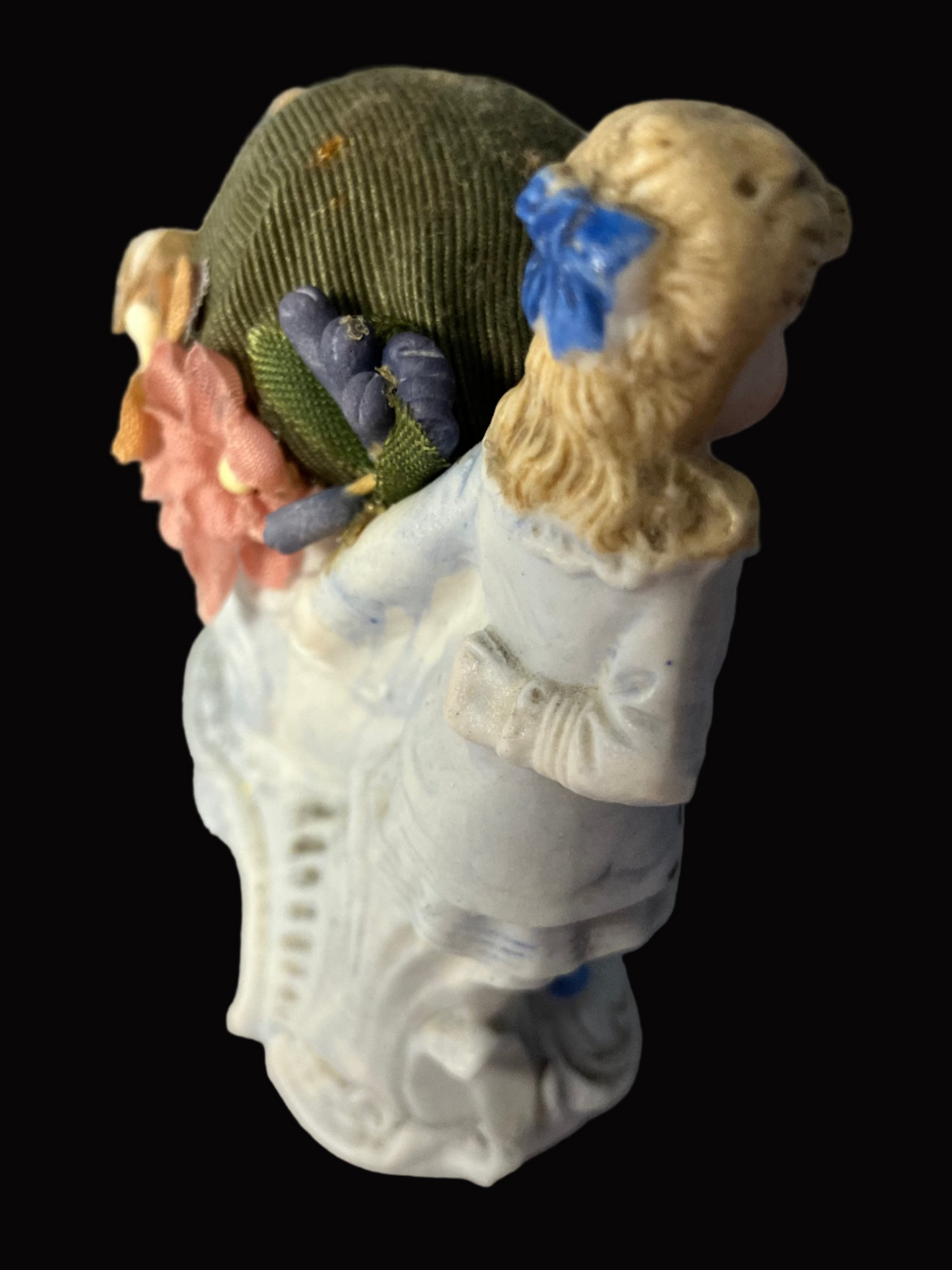 Antique Bisque Pincushion / Hatpin Holder