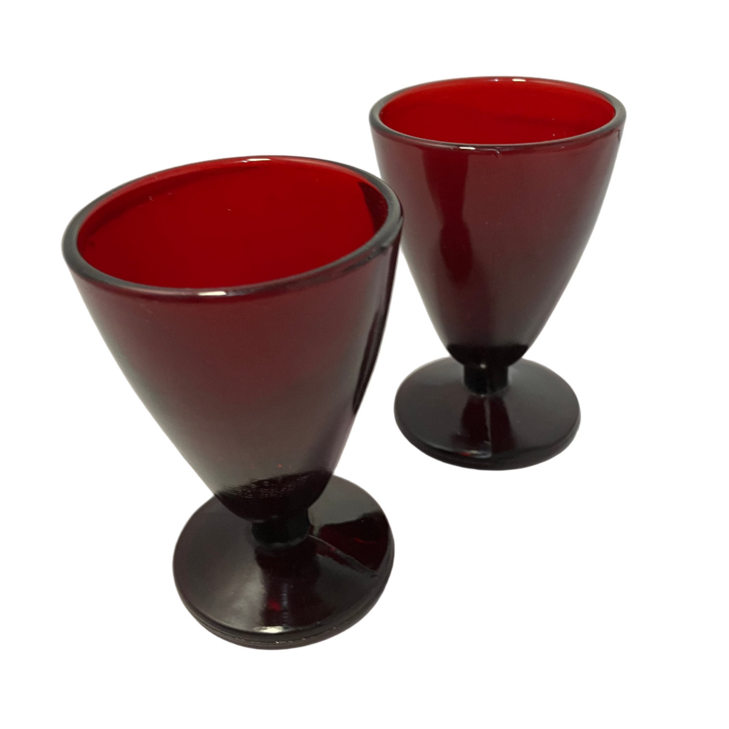 Vintage Anchor Hocking Ruby Red Stemware – Set of Two