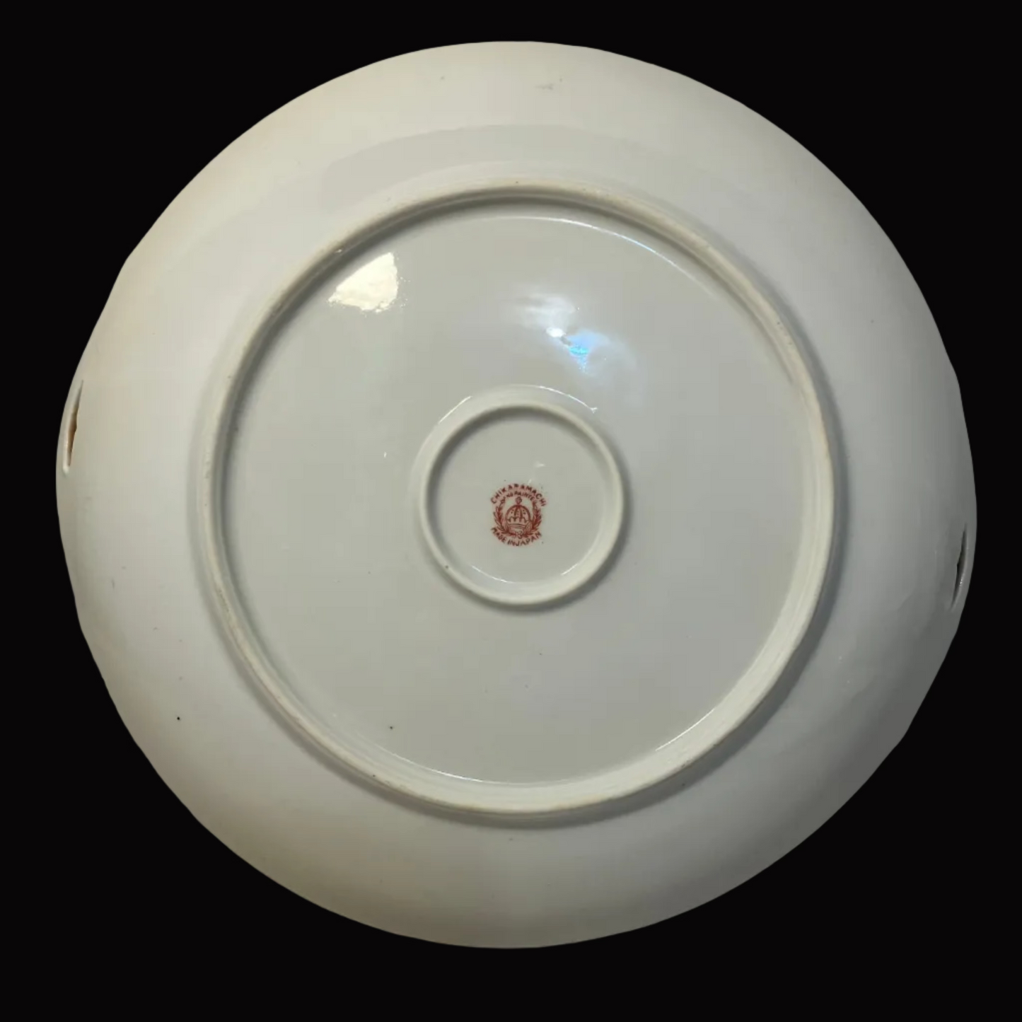 Antique Chikaramachi Hand-Painted Landscape Cake Plate