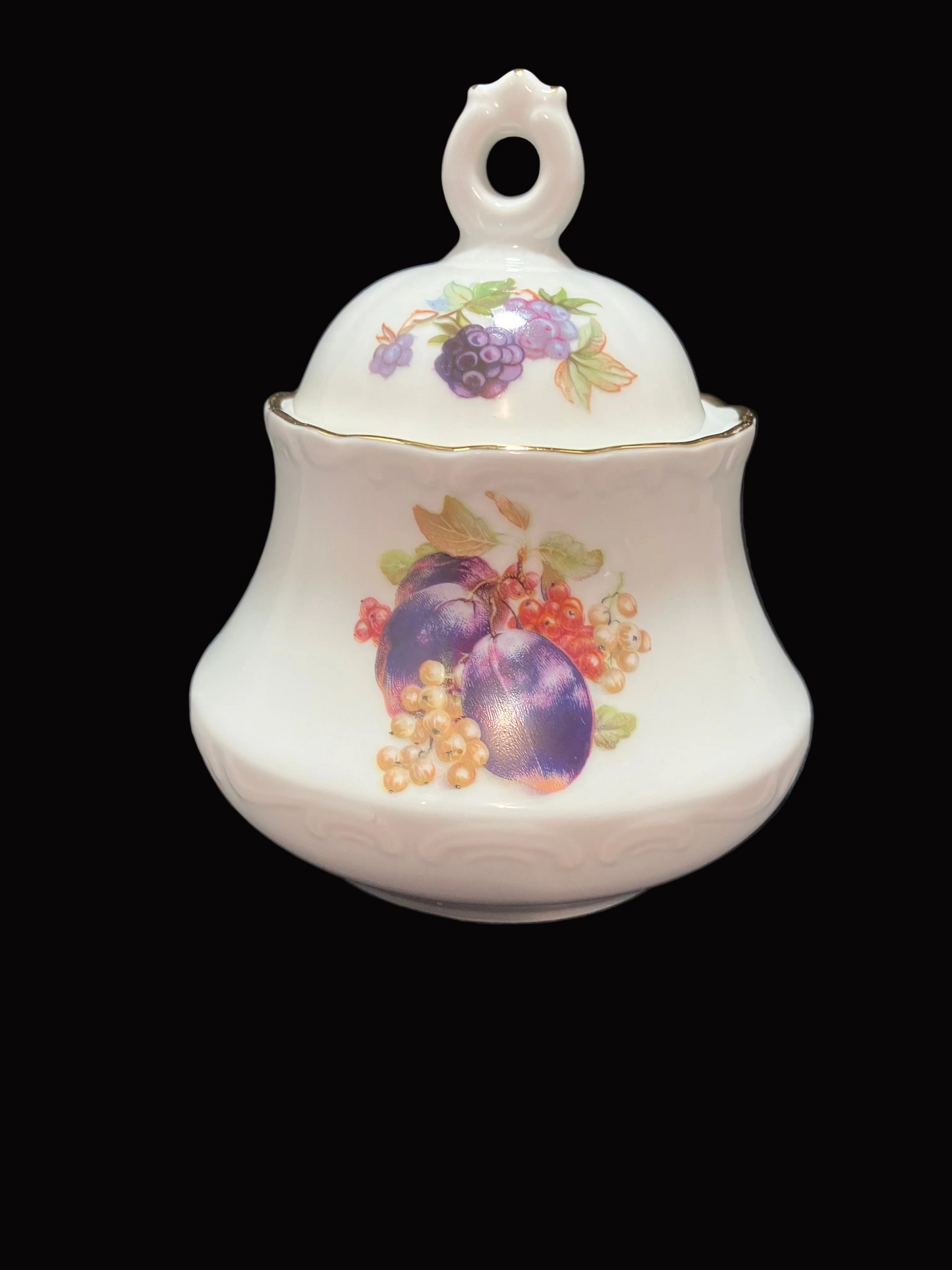 Vintage Schumann Arzberg Bavaria Sugar Bowl with Lid – Fruit Design
