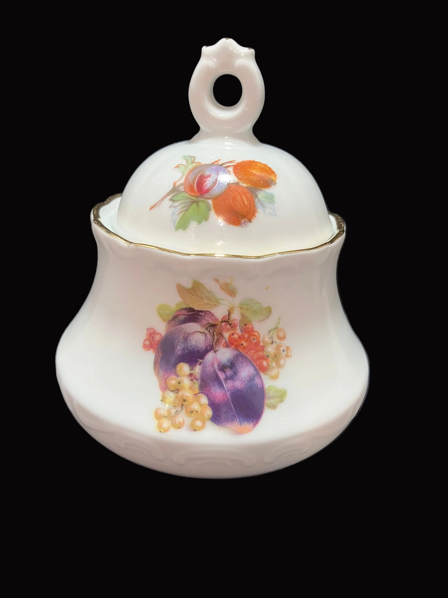 Vintage Schumann Arzberg Bavaria Sugar Bowl with Lid – Fruit Design