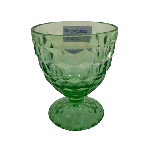 Uranium Green Glass Dessert Bowl