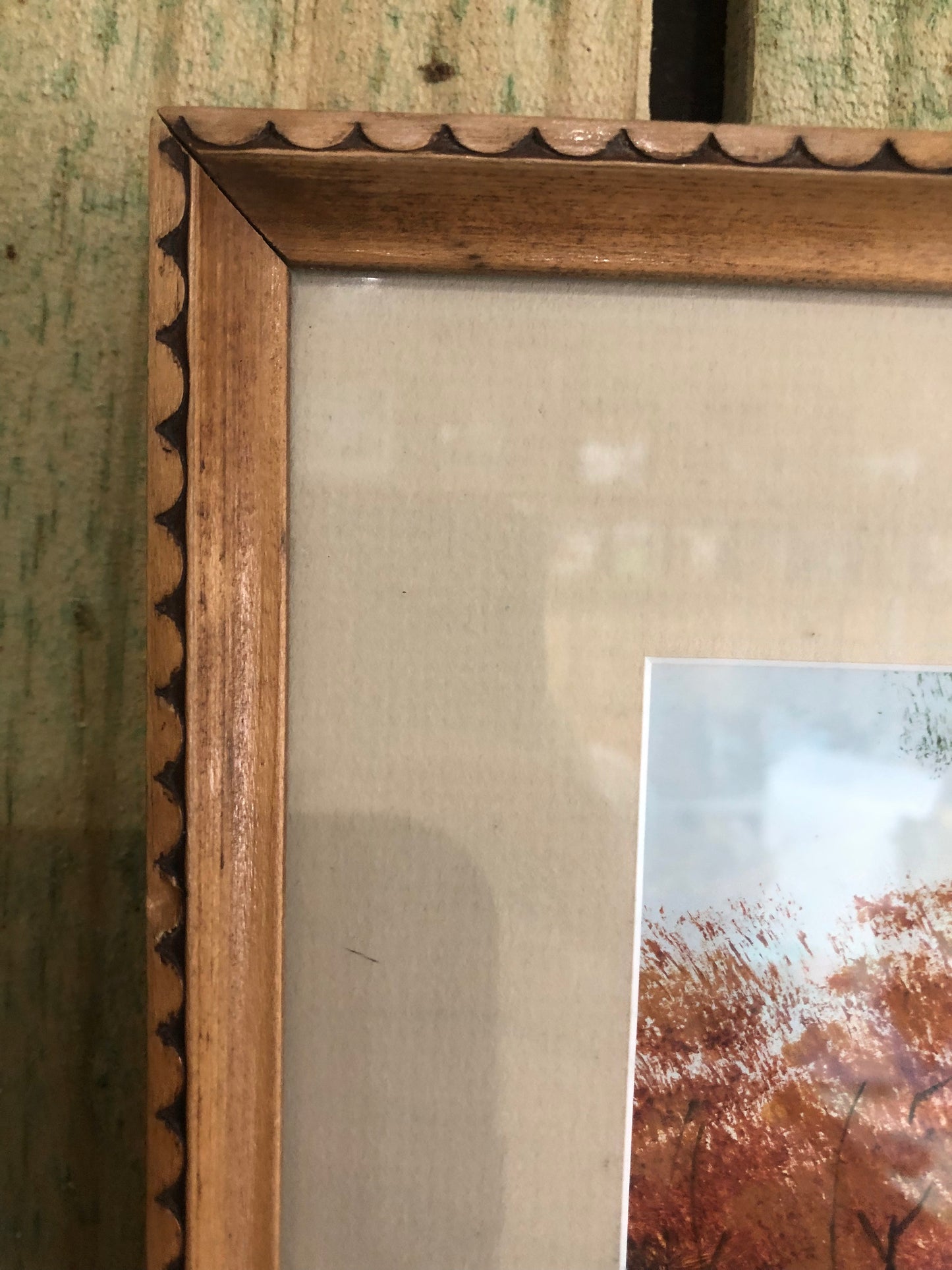 Vintage Framed Fall Landscape Painting Signed by Aronigie