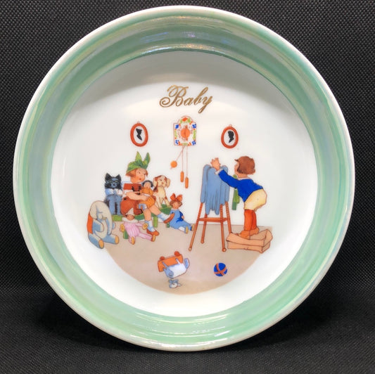 Baby Dish Marked Czechoslovakia with Luster Sides