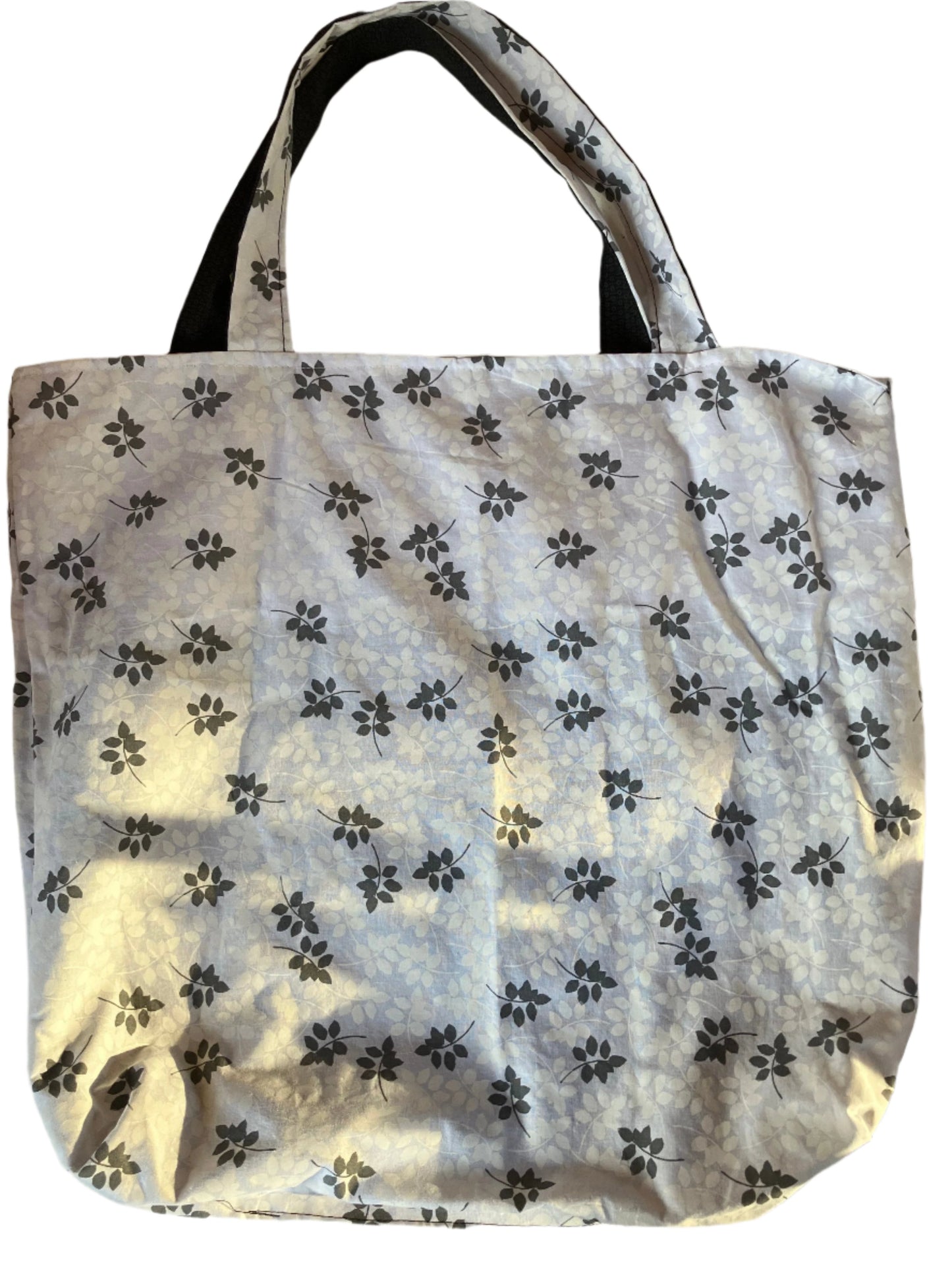 Tote Bag - Locally Made - Black and White, Beach Theme with Crab Design Pocket