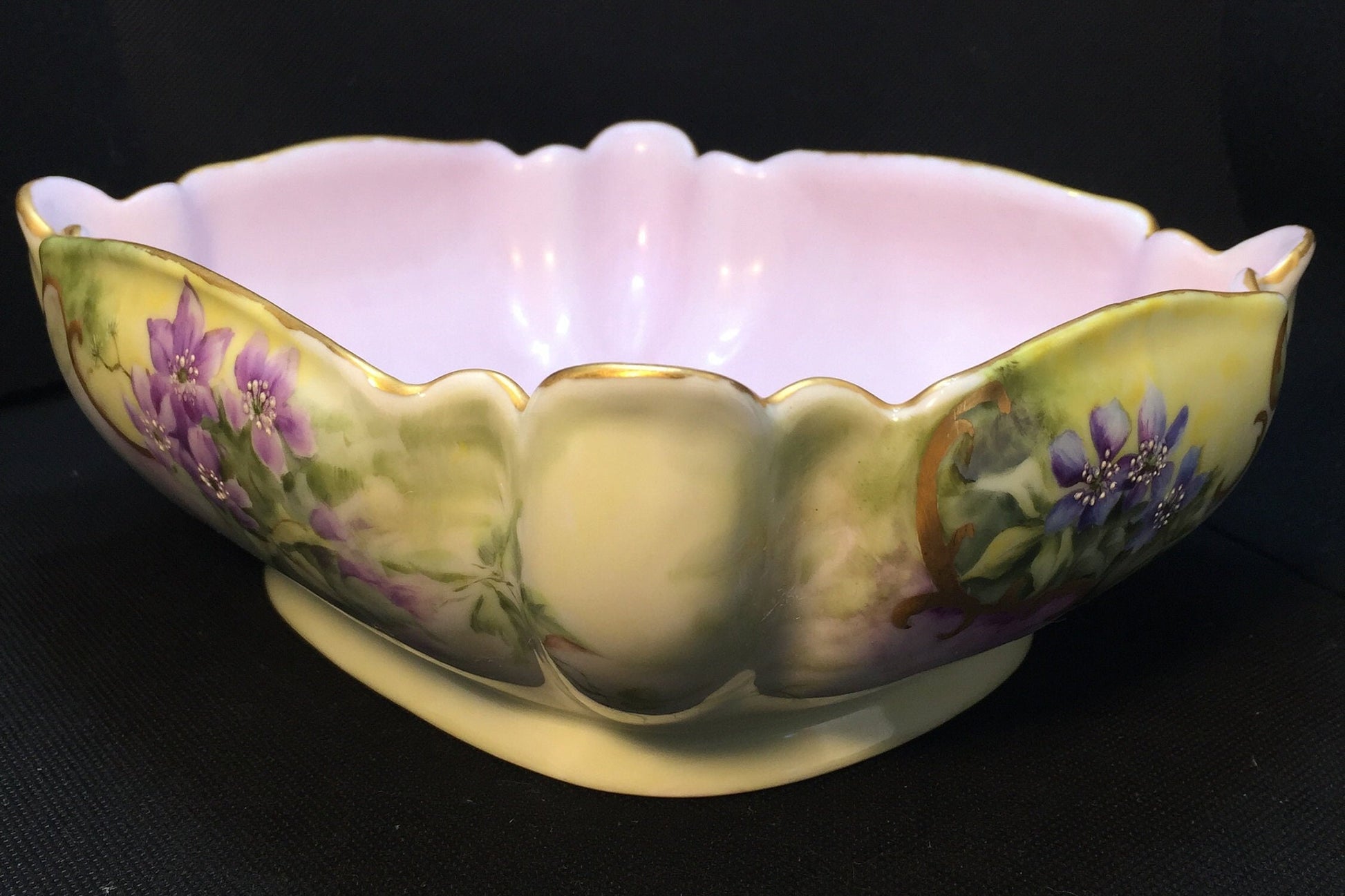 Limoges Bowl by Haviland Hand Painted Corner