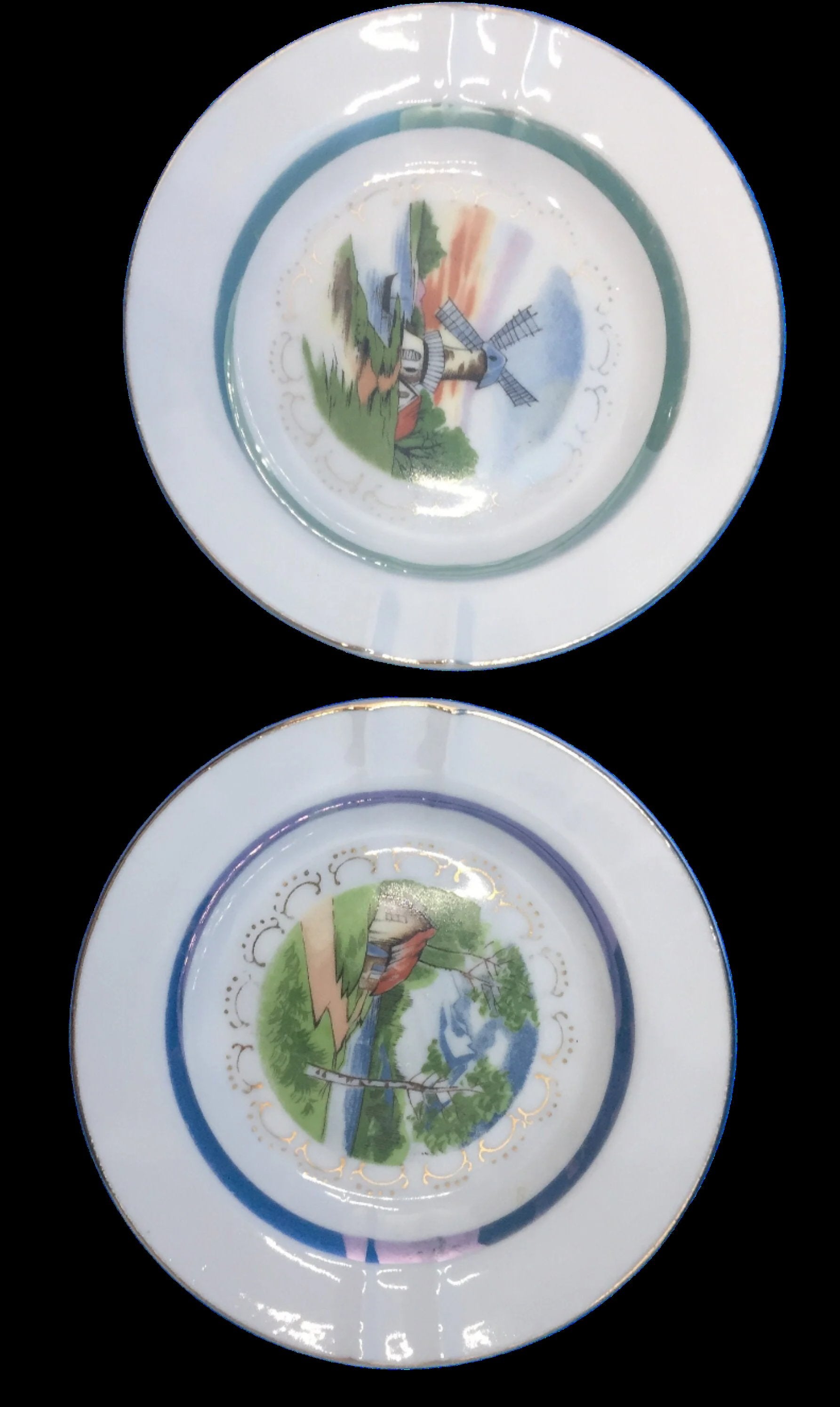 Mid Century Landscape Plates from Japan