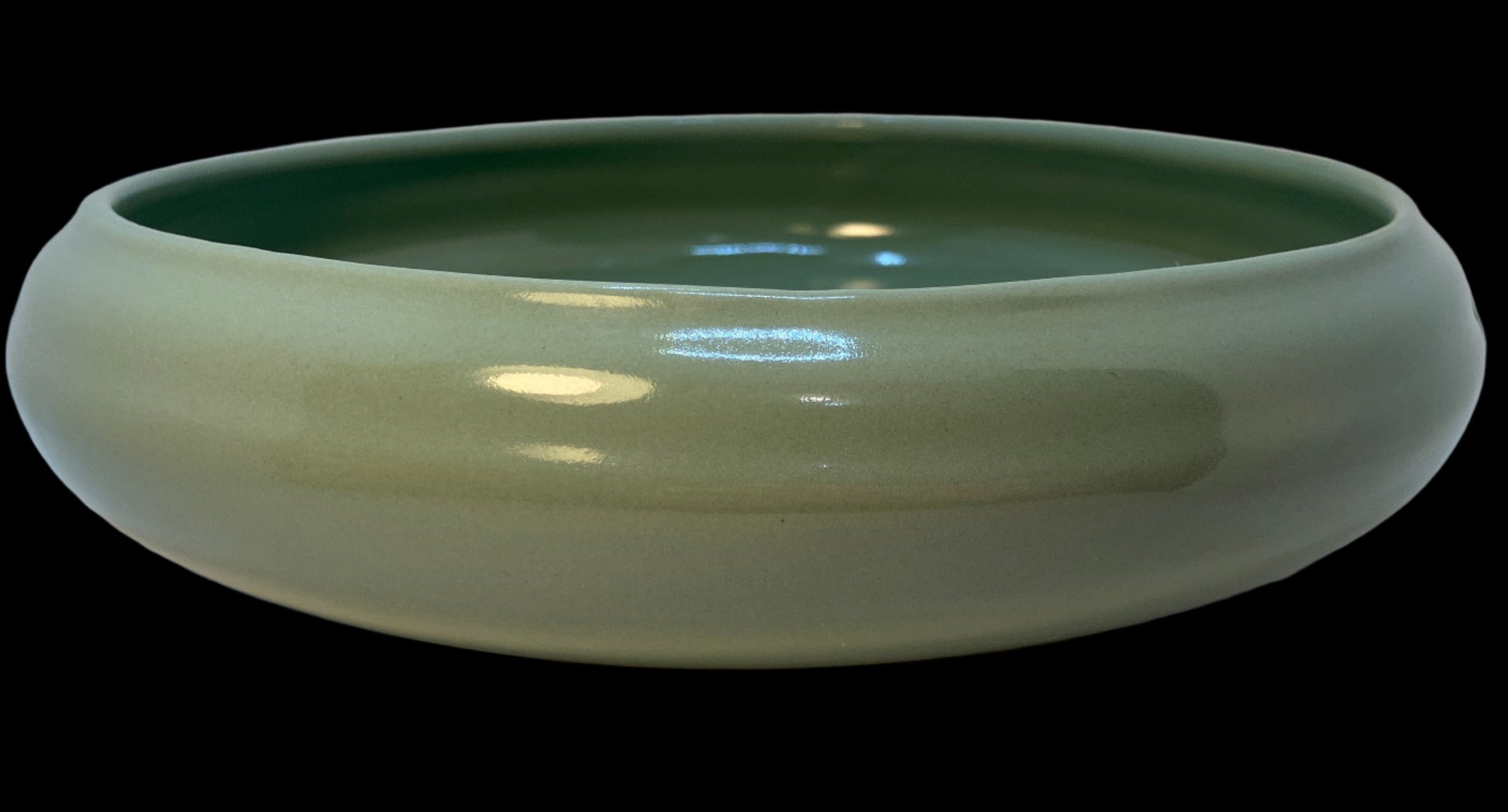 Mid Century Modern Teal Bowl by Abingdon Pottery 