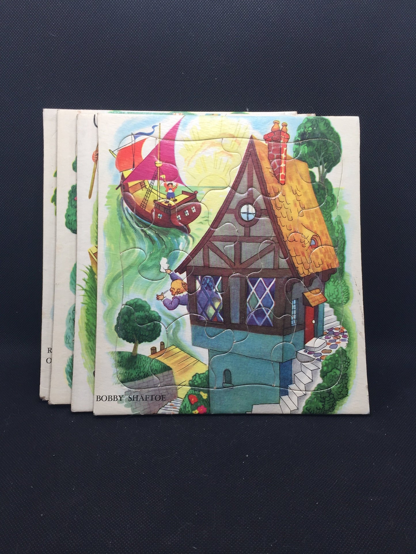 Mid Century Nursery Rhyme Cardboard Puzzles - Set of 4
