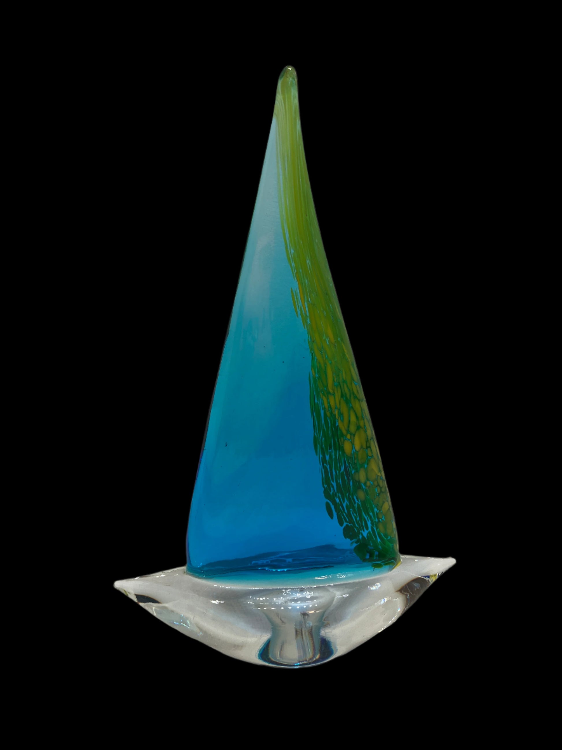 Murano Style Glass Boat Paperweight