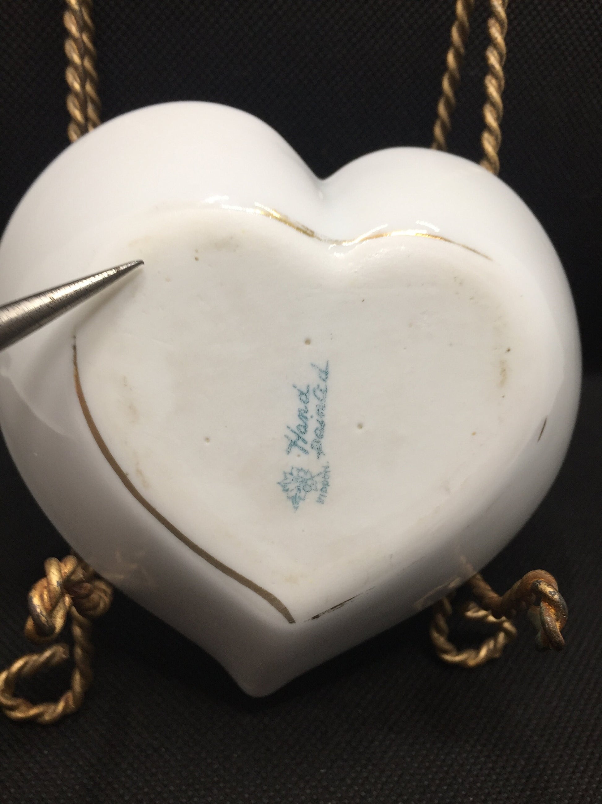 Nippon Trinket Dish Heart Shaped Back