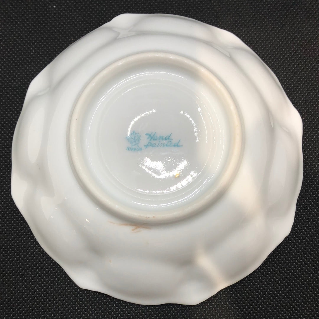 Nippon hand painted small bowl with violets back