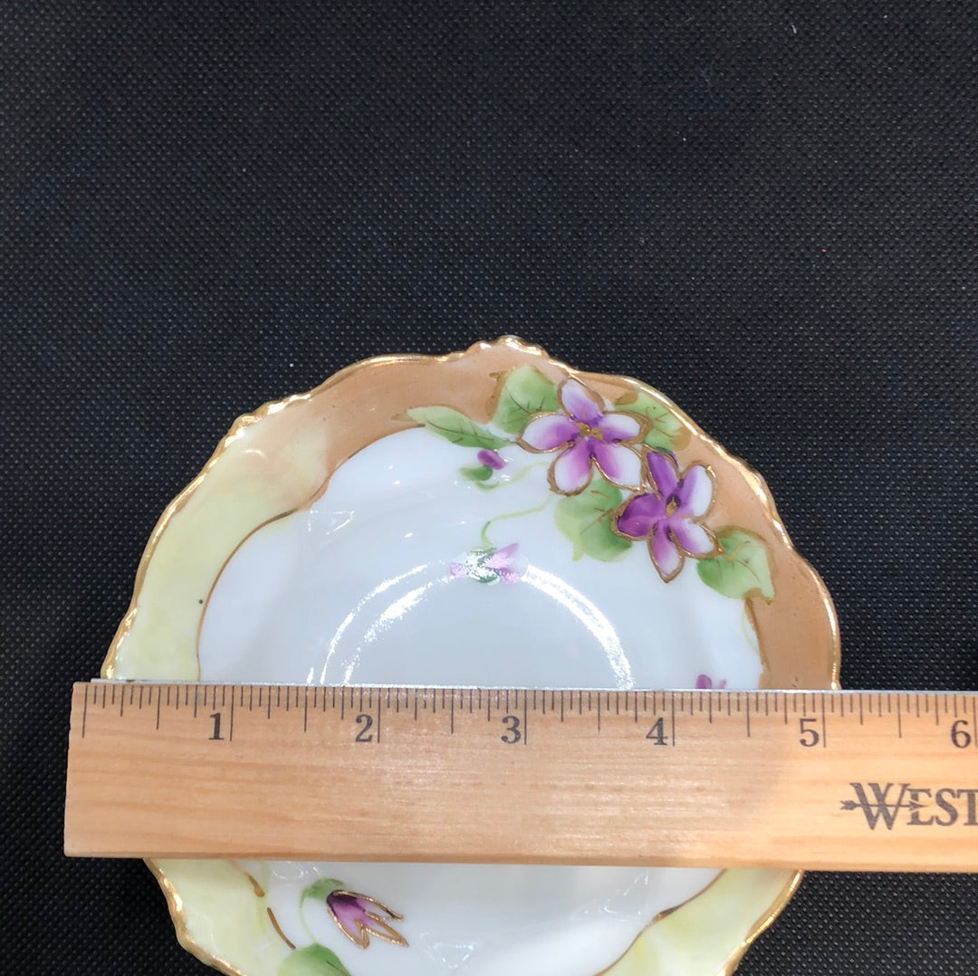 Nippon hand painted small bowl with violets diameter