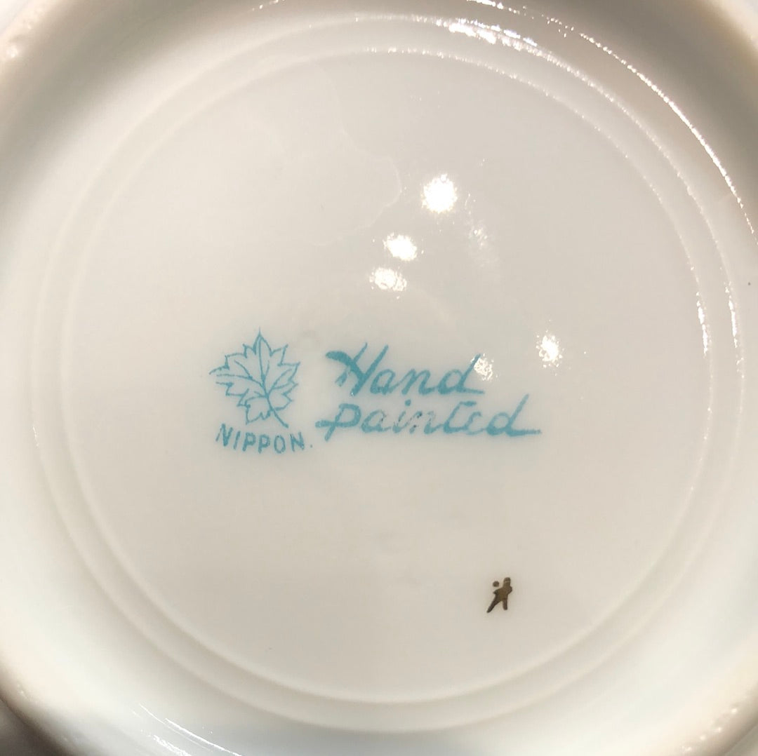 Nippon hand painted small bowl with violets makers mark