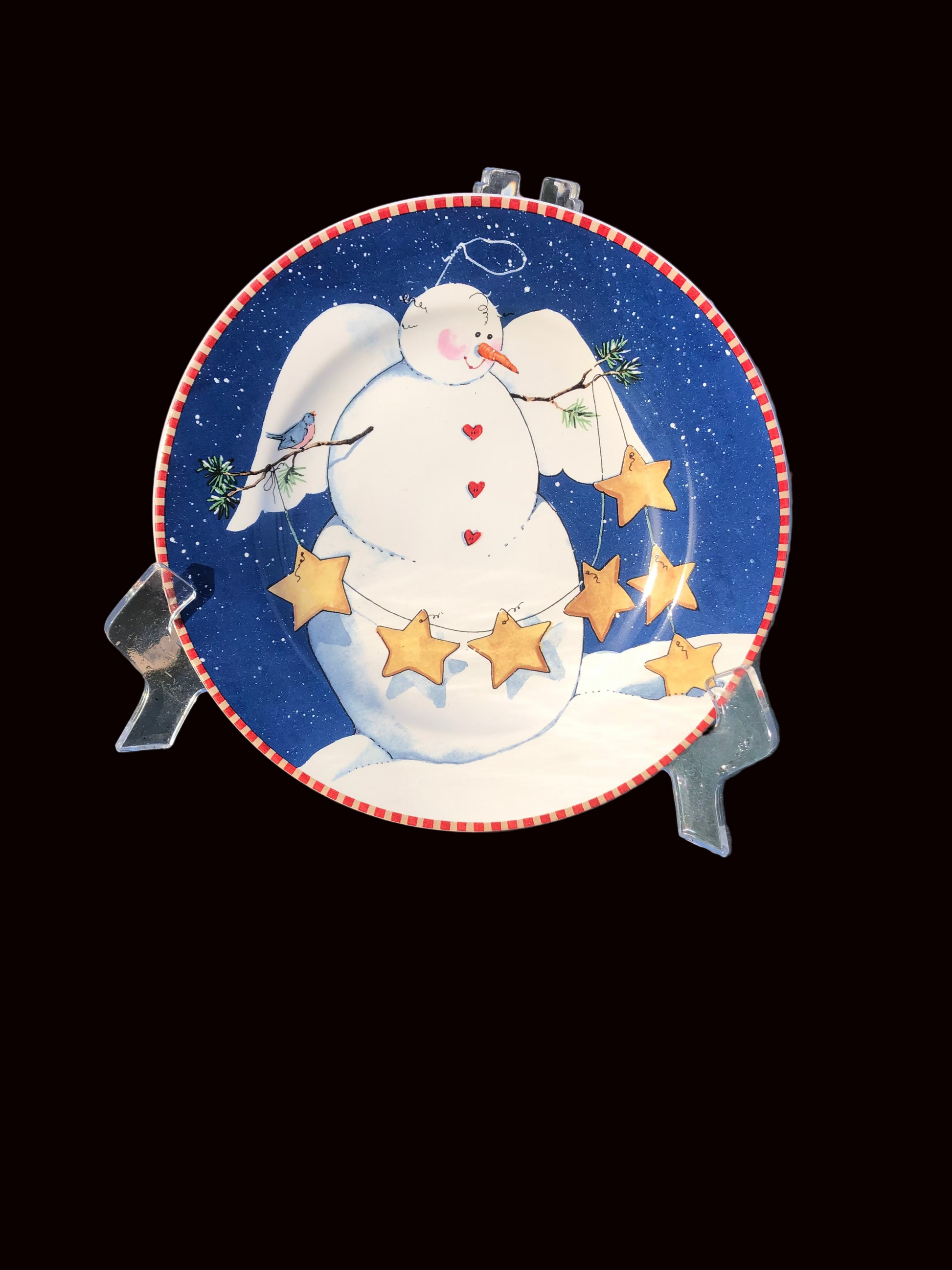 Oneida  Pattern: Winter Buddies Snowman Angel plate
