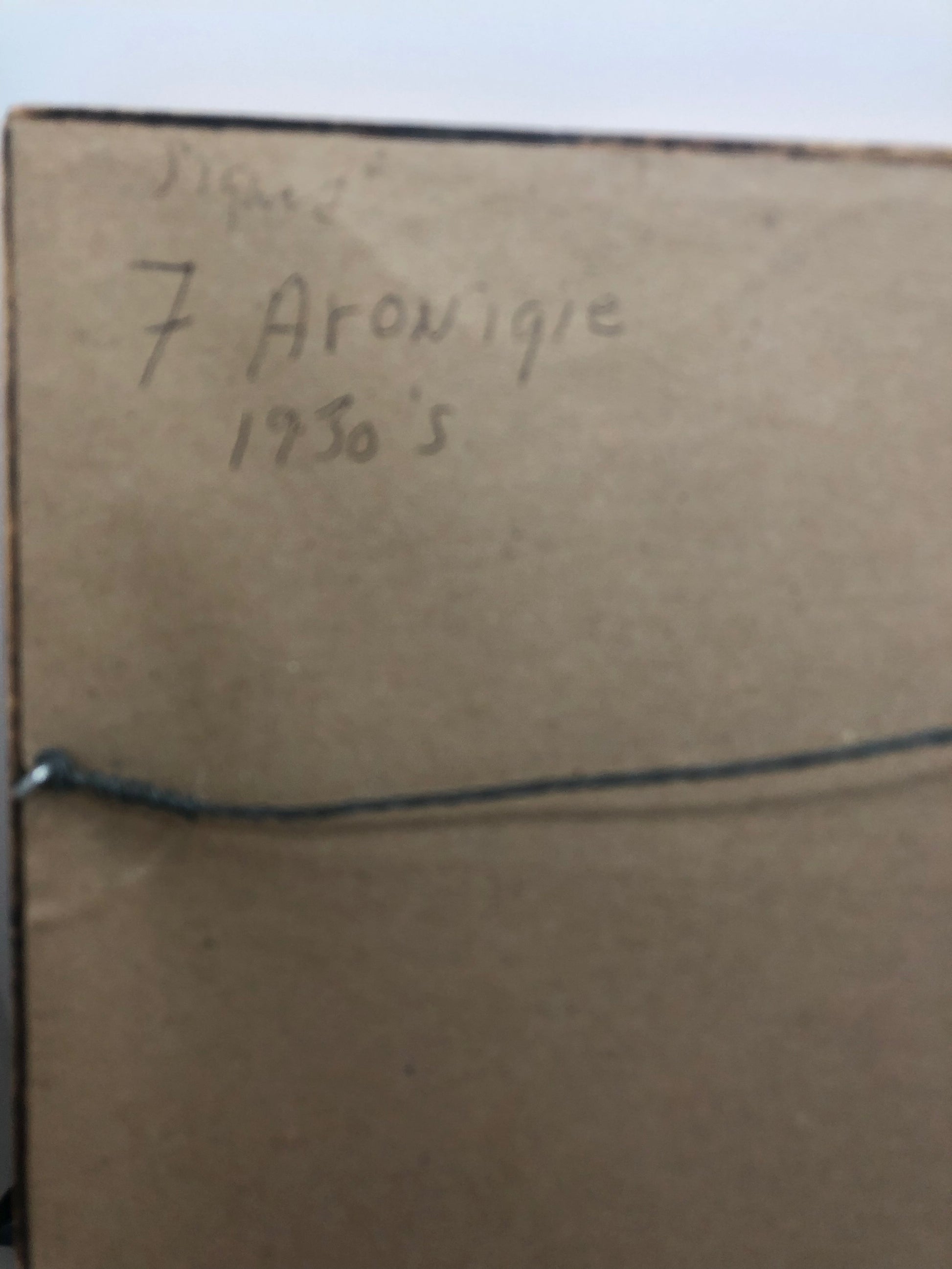 Painting Fall Landscape Signed by Aronigie back