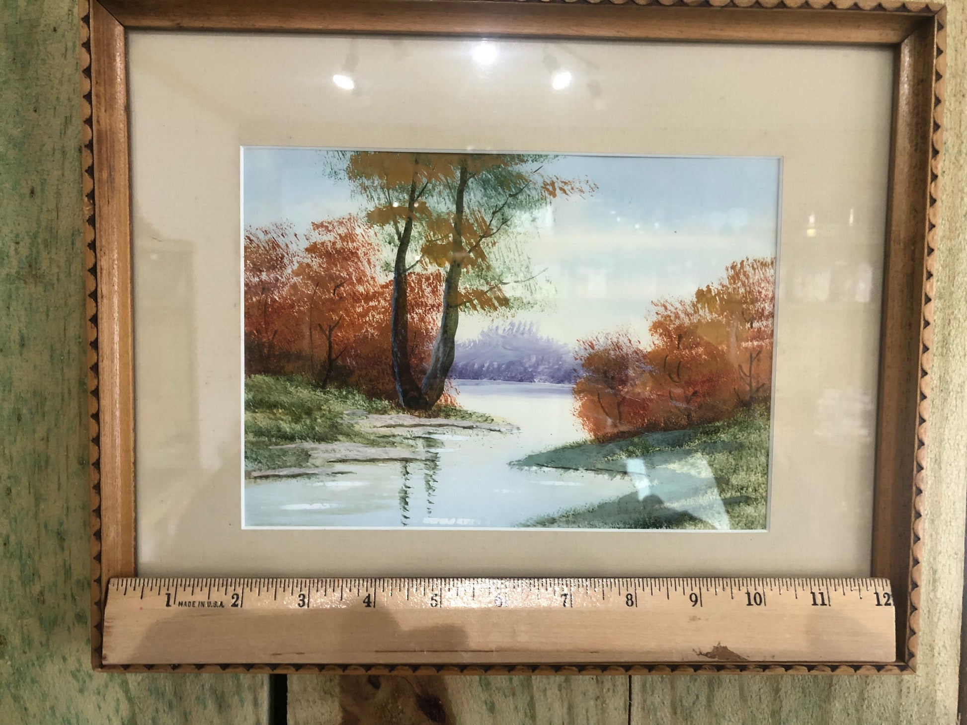 Painting Fall Landscape Signed by Aronigie width
