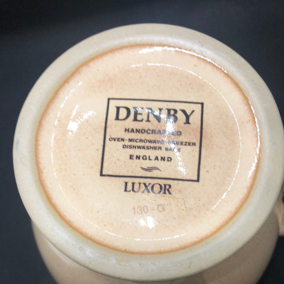 Pitcher Denby Luxor handle tan and blue base