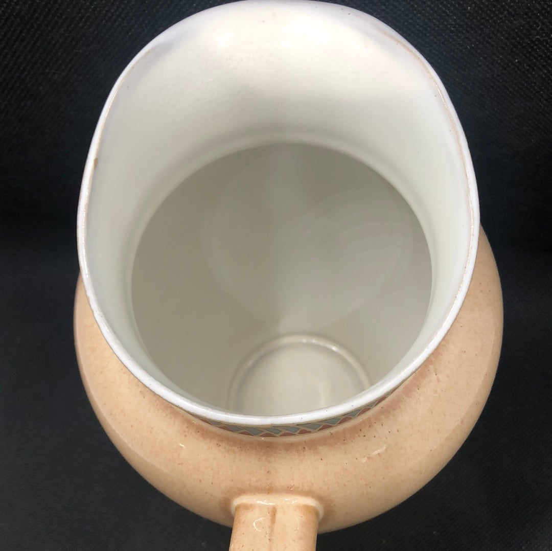 Pitcher Denby Luxor handle tan and blue interior