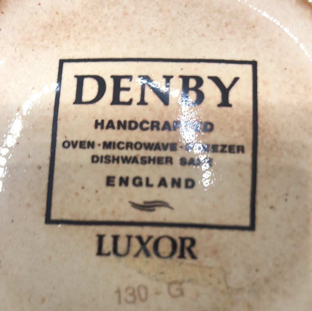 Pitcher Denby Luxor handle tan and blue makers mark 