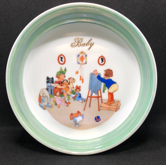 Porcelain Baby Dish Marked Czechoslovakia Vintage