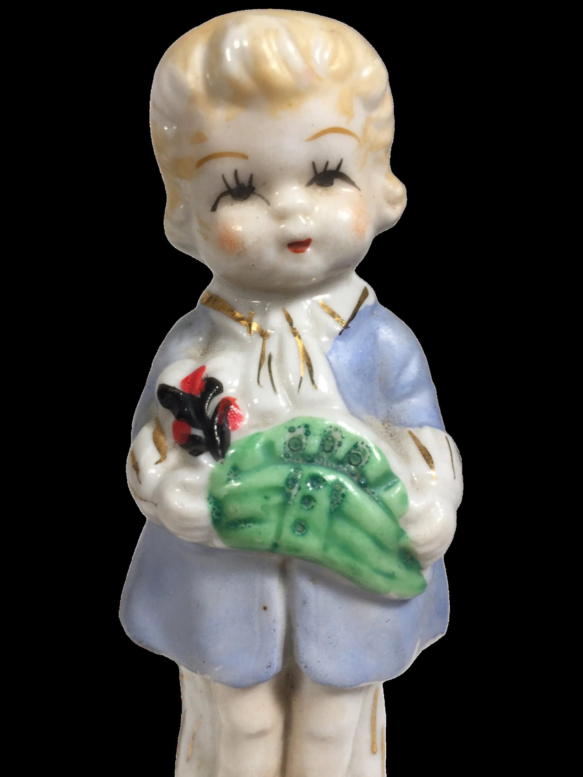 Porcelain Figurine Marked Japan - Boy in Blue