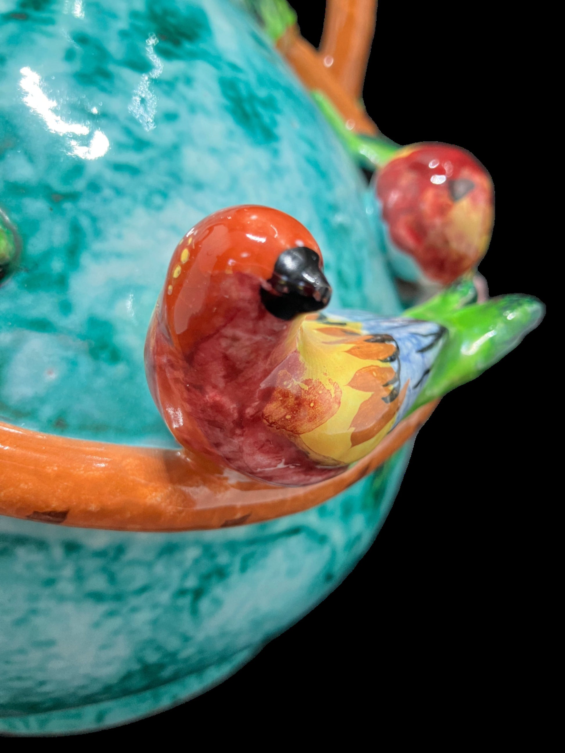 Porcelain Vase with Bird Beak Close Up