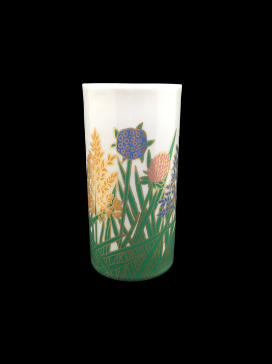 Rosenthal Studio Vase Floral Blue, Green, and Gold