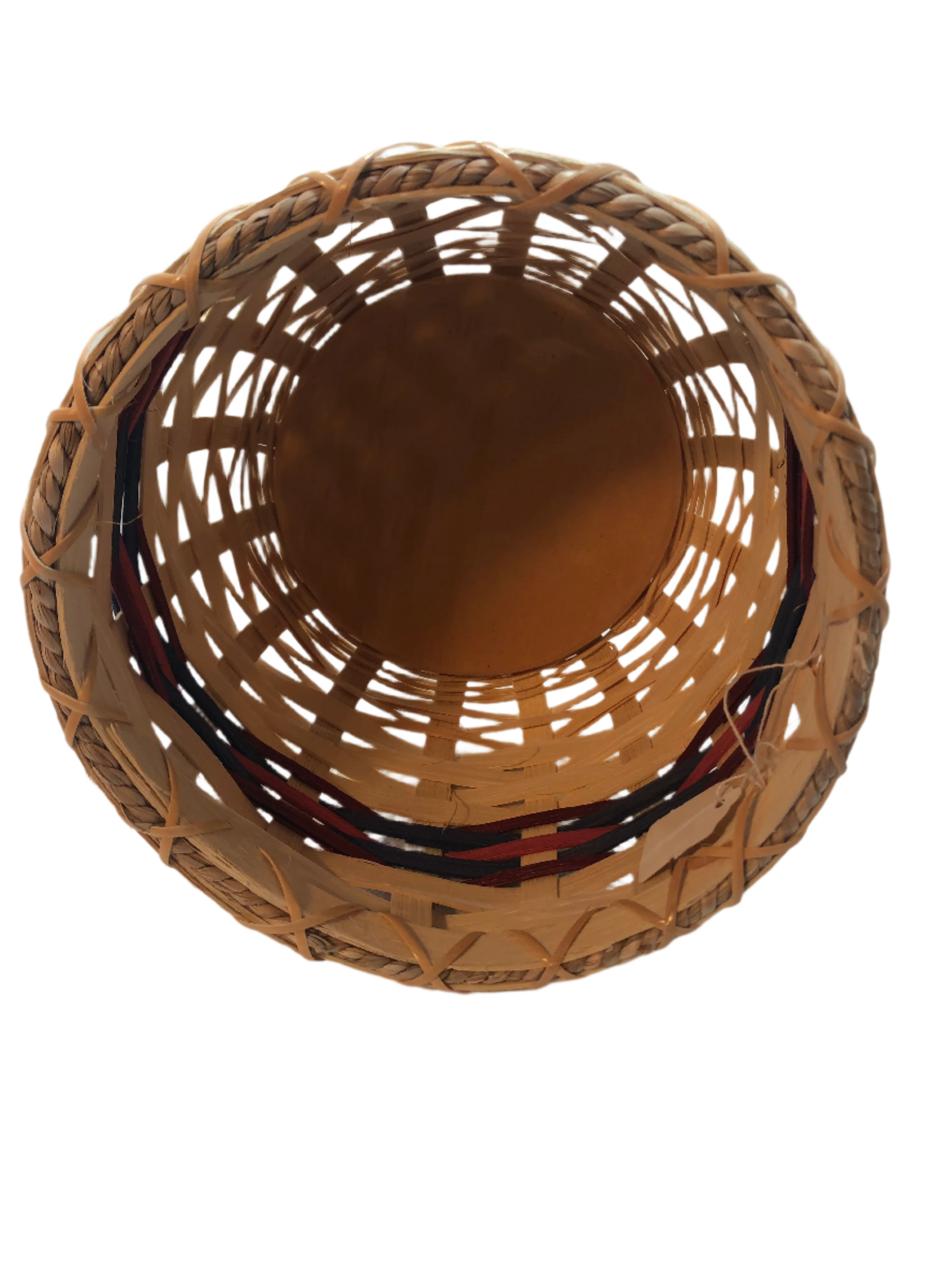 Round Handwoven Basket Interior 