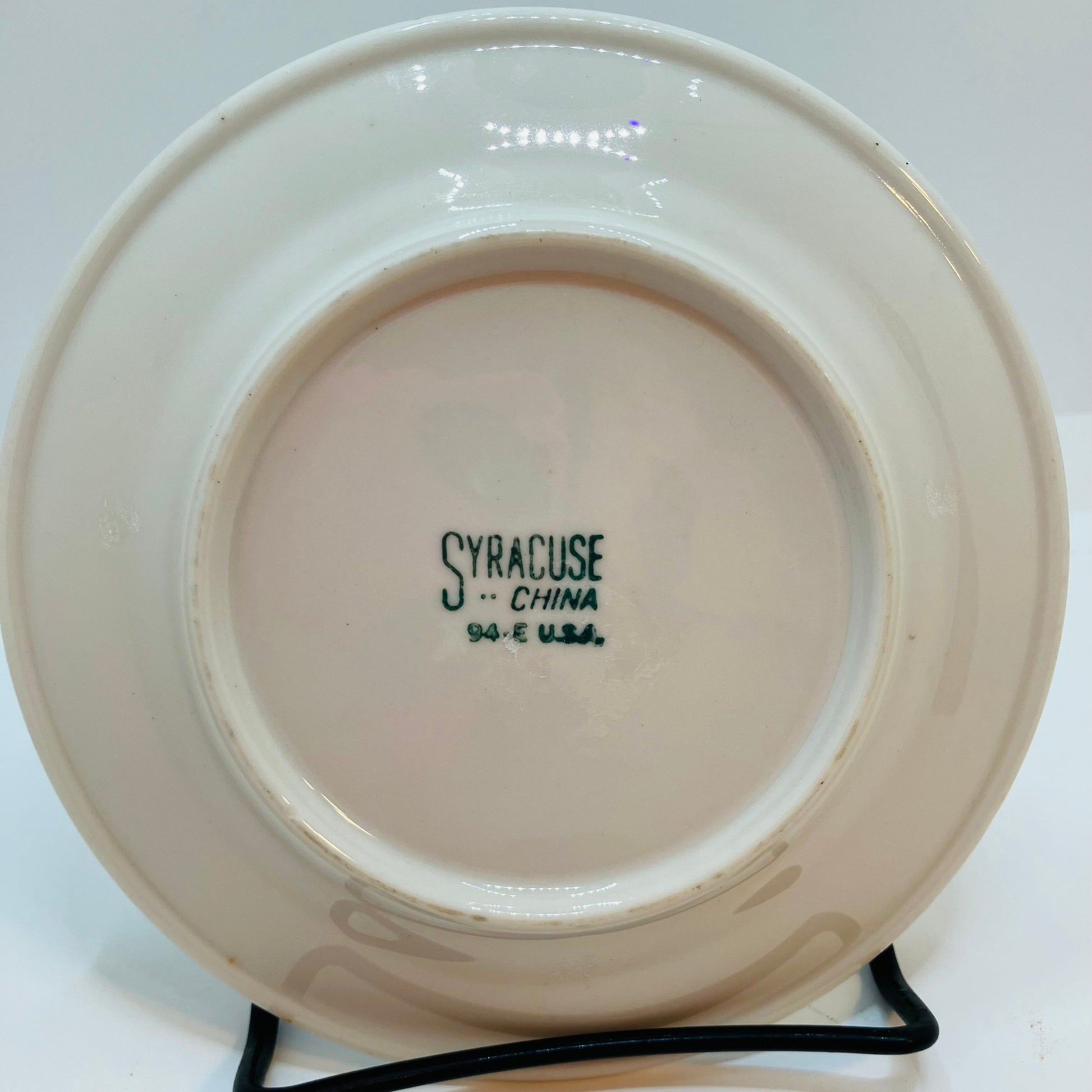 Syracuse China Bread Plate Back Maker's Mark