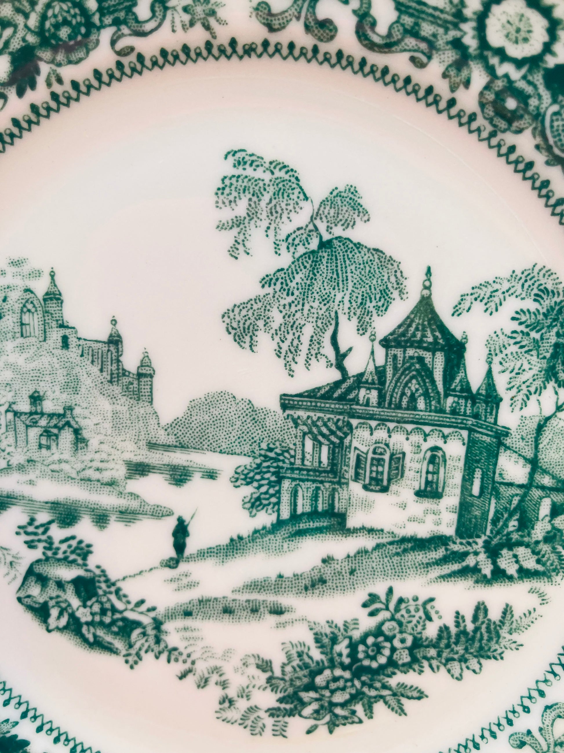 Syracuse China Bread Plate Green Asian Design