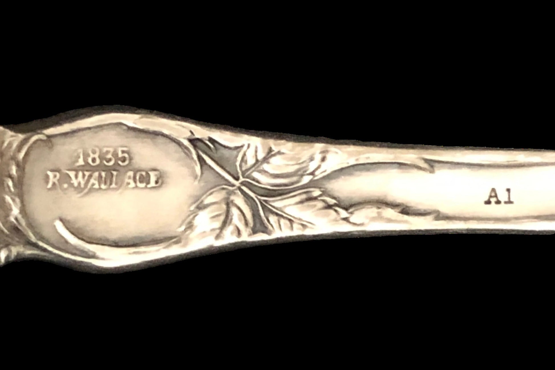 R Wallace Floral Pattern Berry Spoon