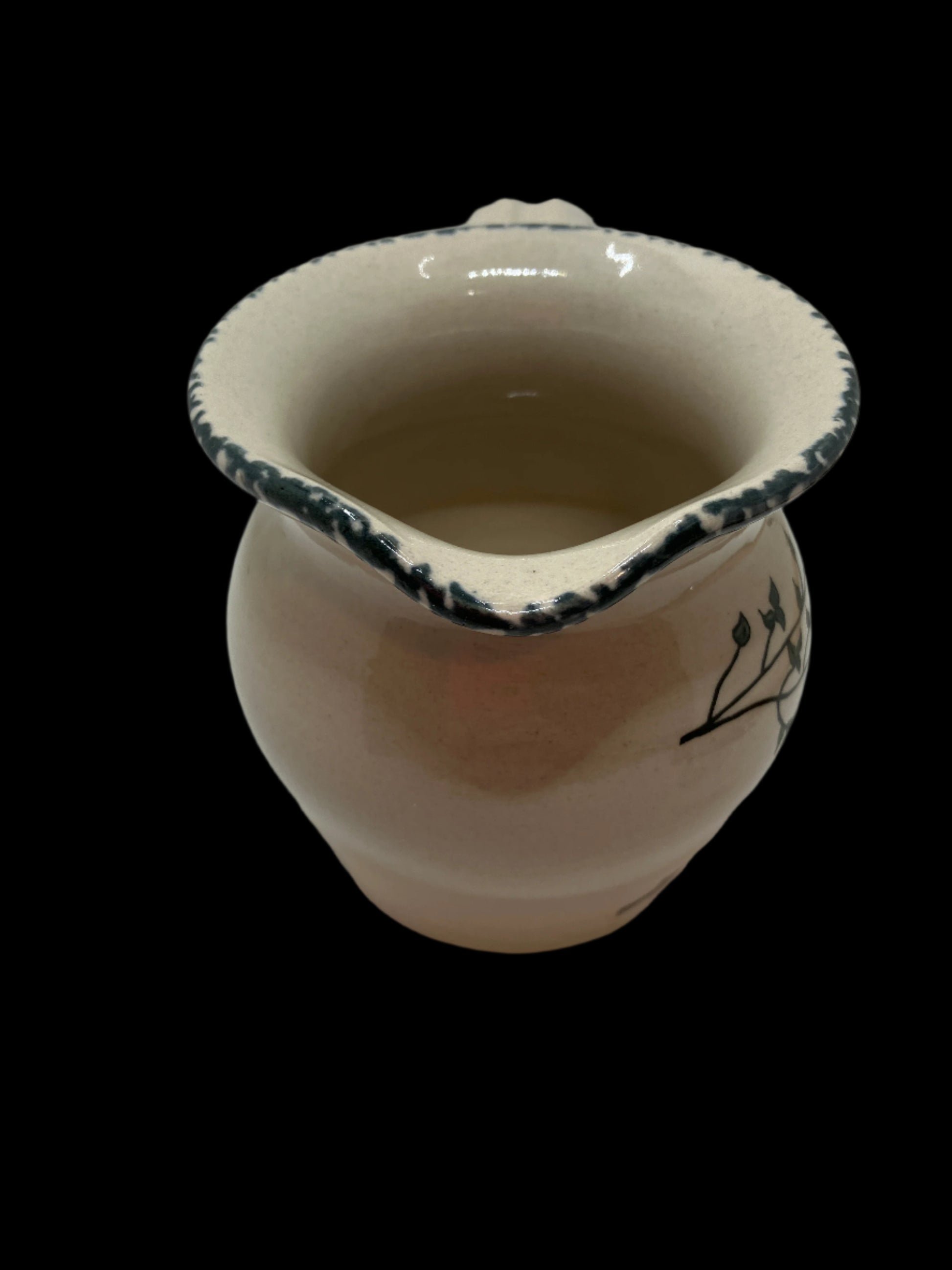 Vintage Casey Pottery Creamer with Sponge Rim