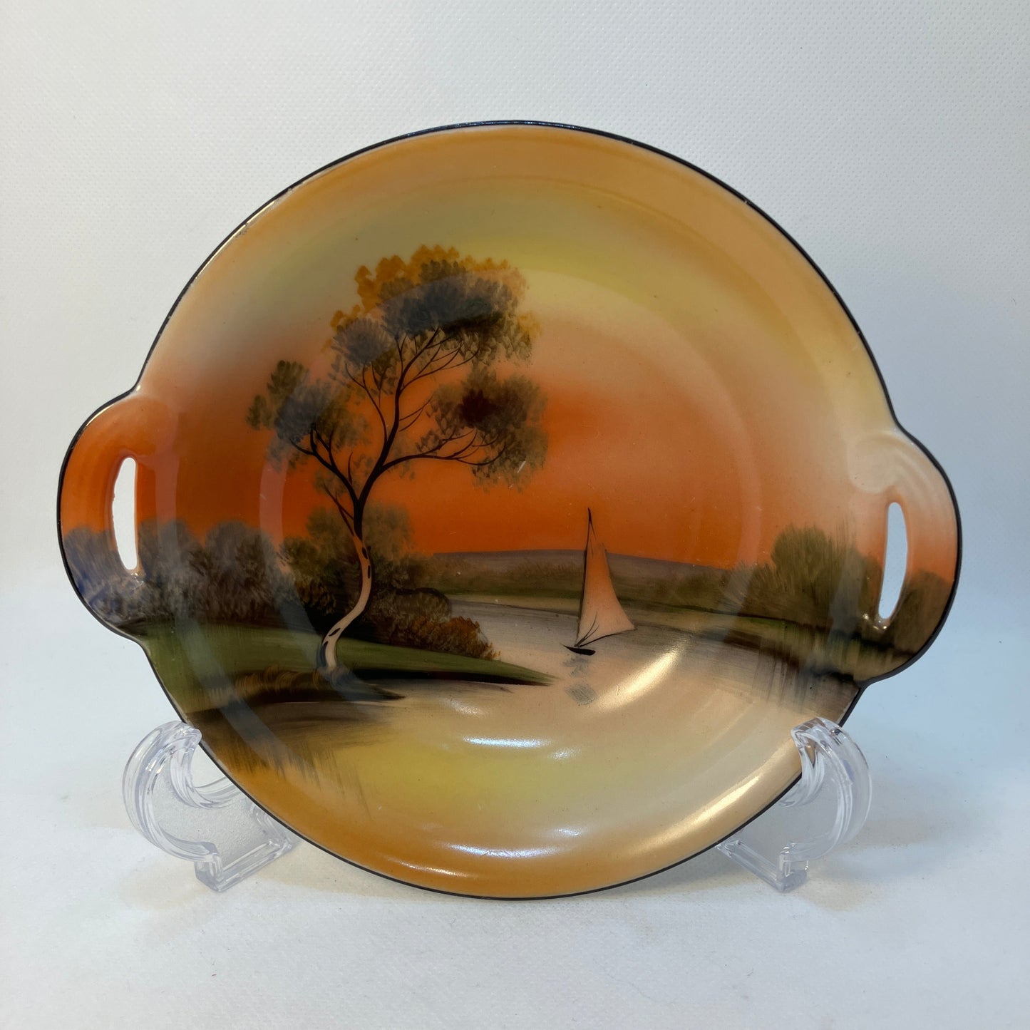 Vintage Collectable Bowl with hand painted landscape 