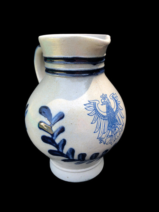 Vintage German pitcher made of salt glazed pottery