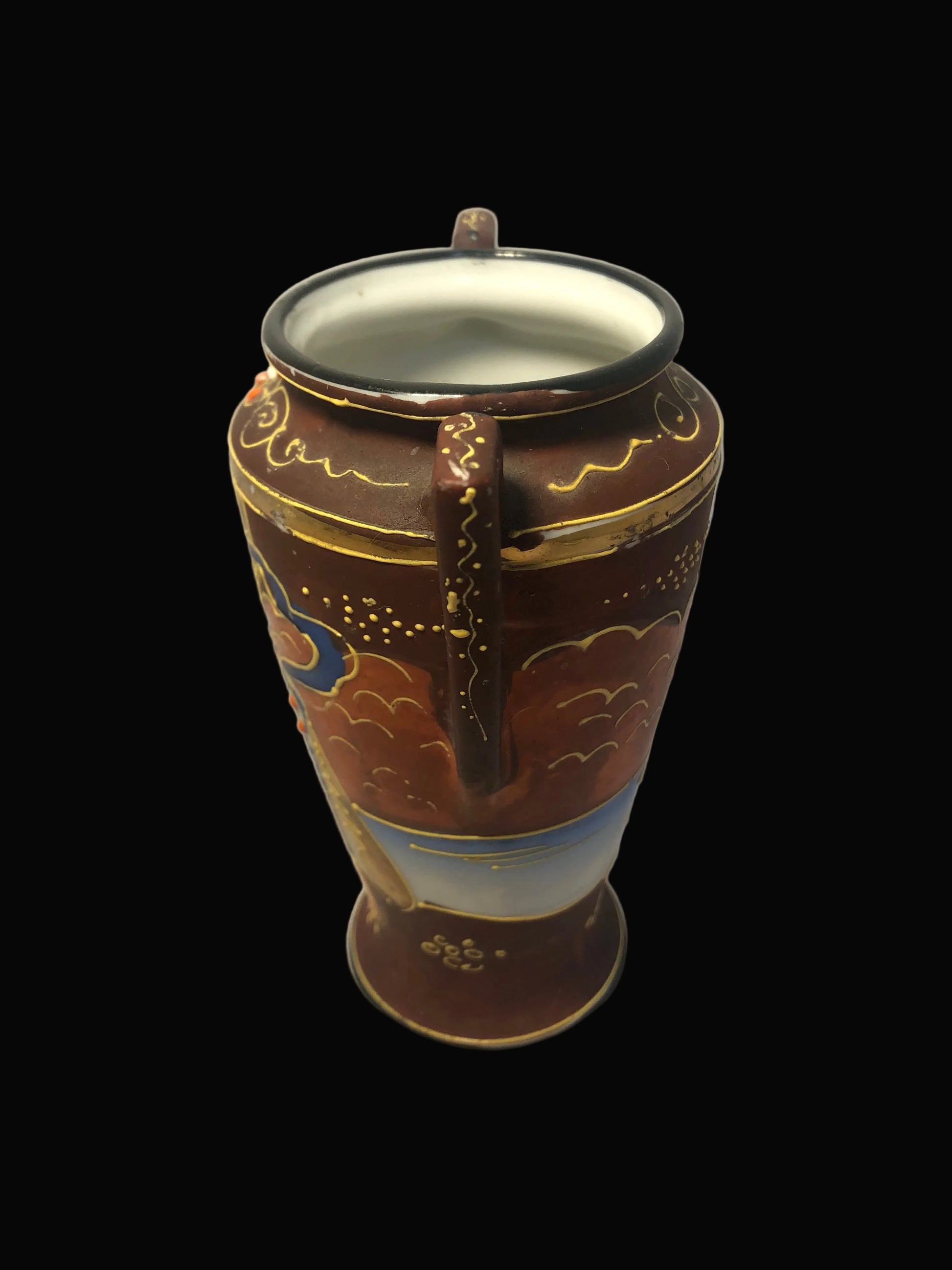 Vintage Japanese vase with two handles